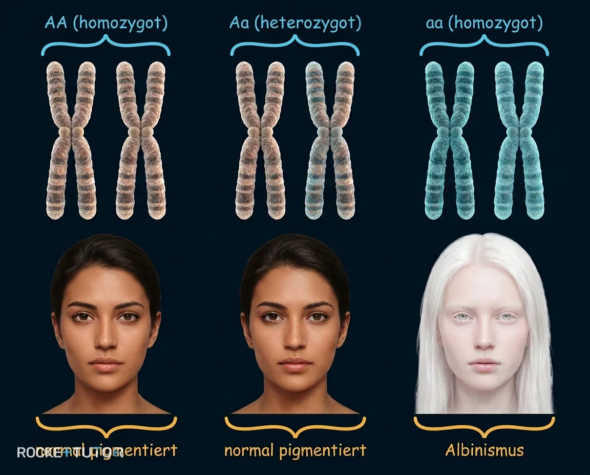 Drei mögliche Genotypen und Phänotypen