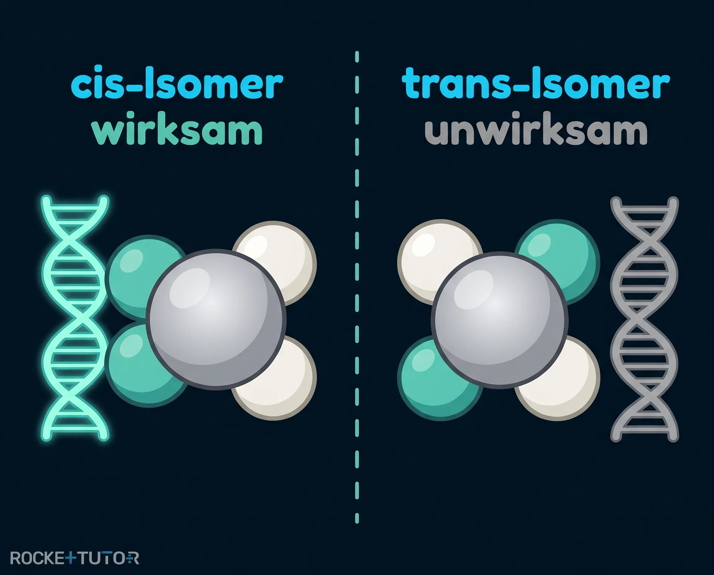 Struktur von Cisplatin und Transplatin