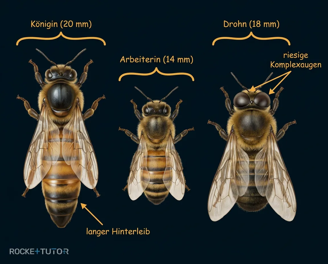 Vergleich der drei Bienenwesen