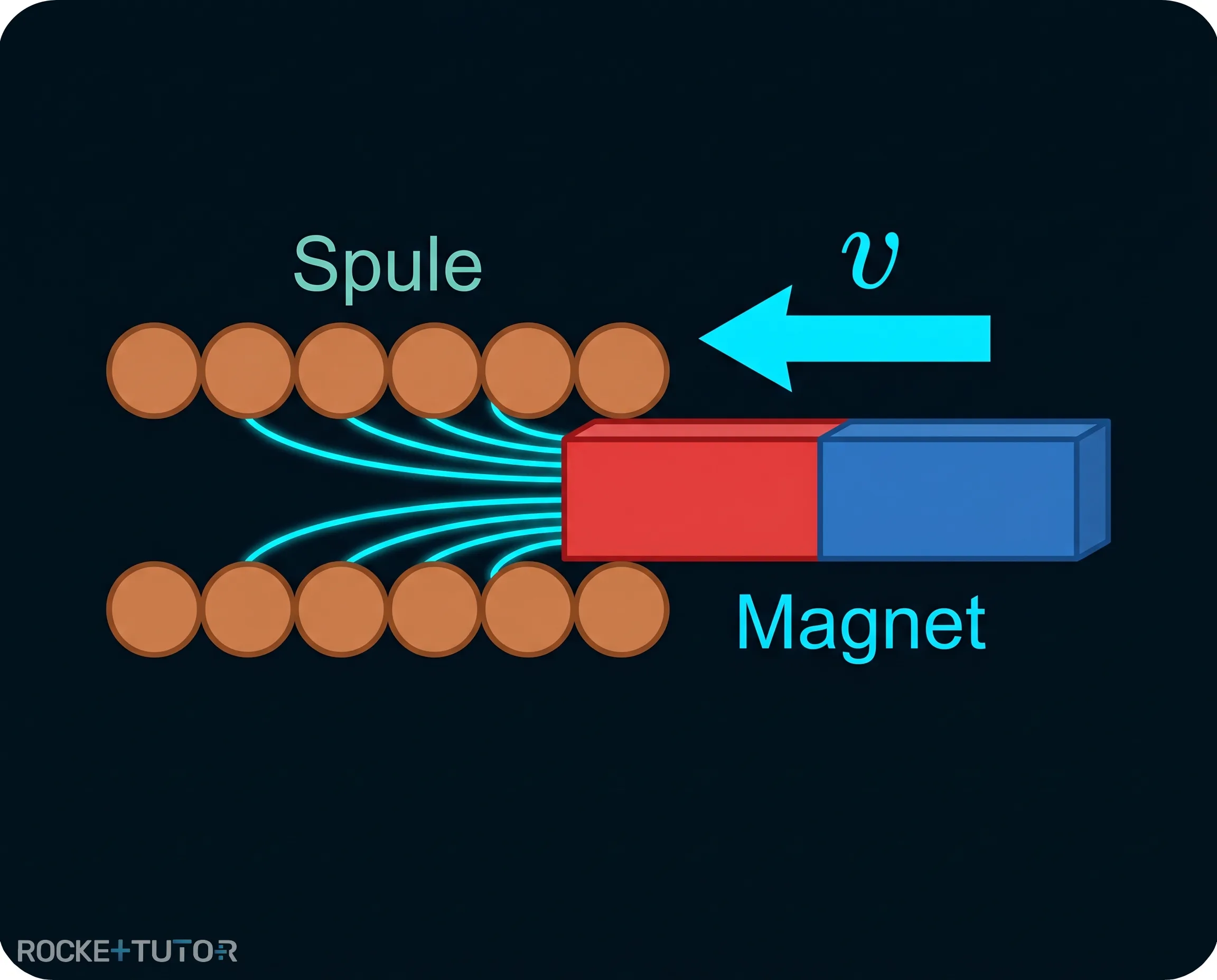 Magnetfeldlinien in einer Spule