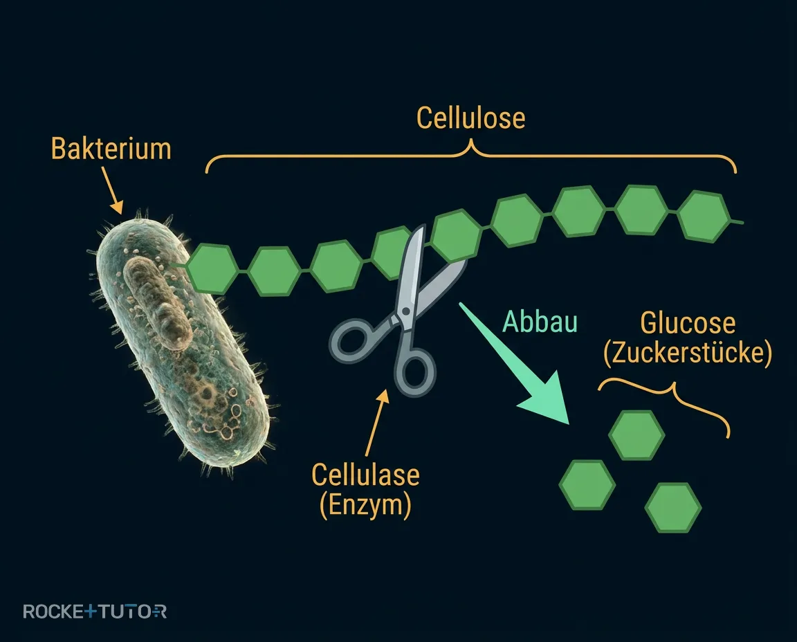 Cellulose Abbau durch Cellulase