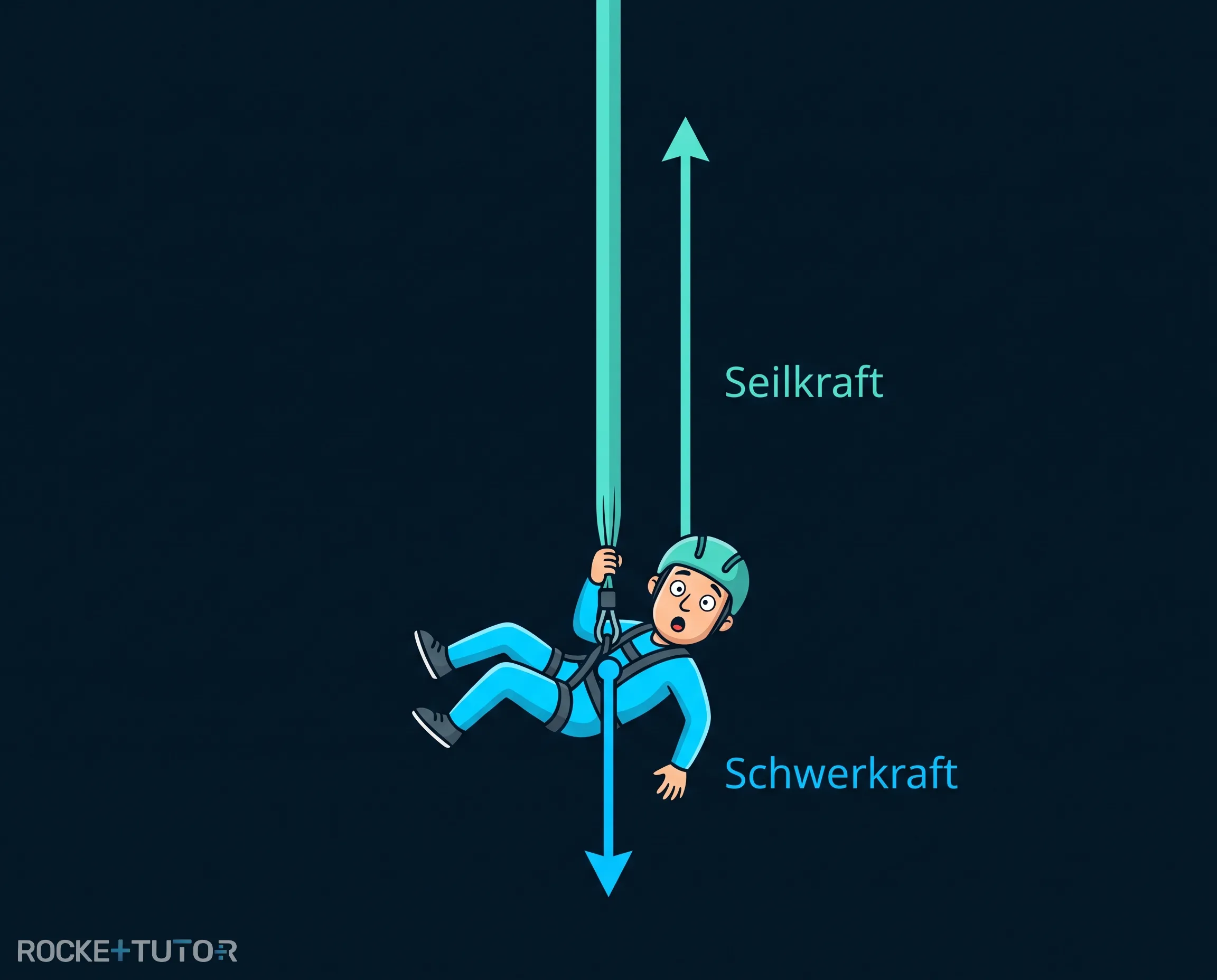 Bungee-Springer am gespannten Seil