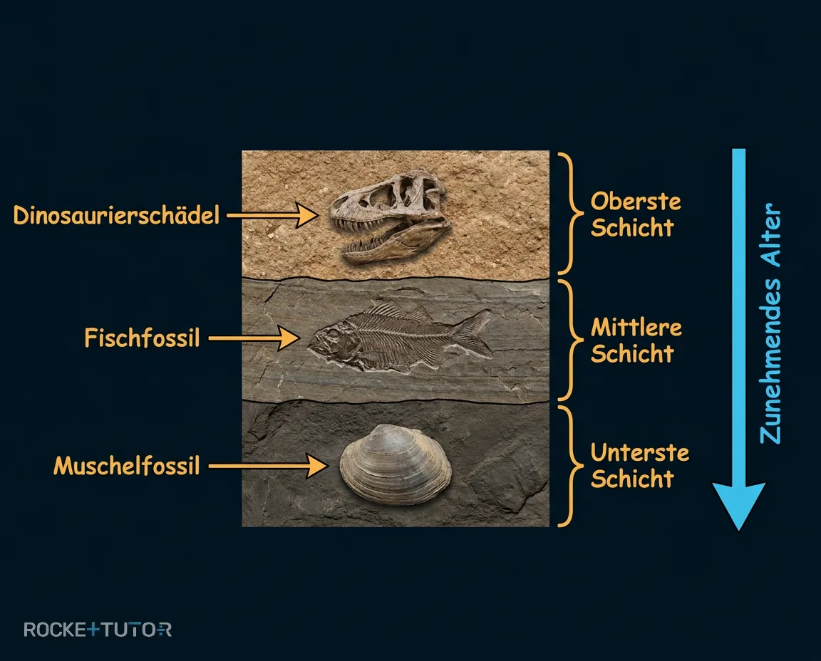 Fisch wird zu Fossil