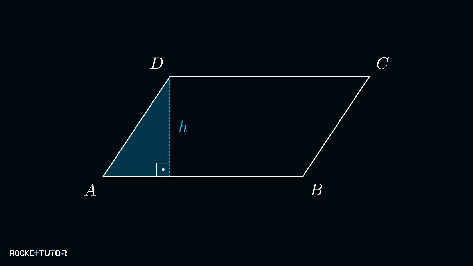 Parallelogramm mit eingezeichneter Höhe