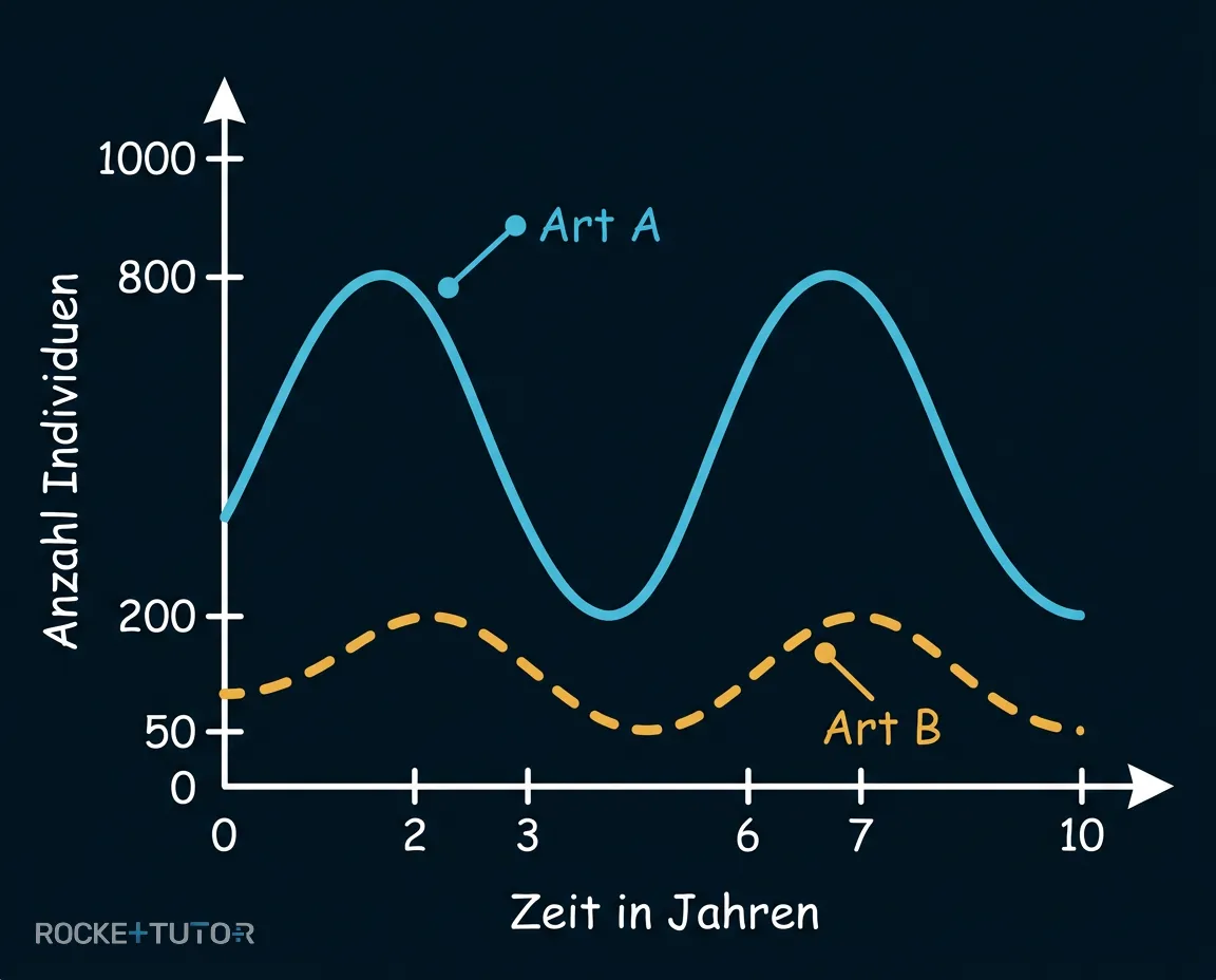 Populationsdiagramm von Art A und B