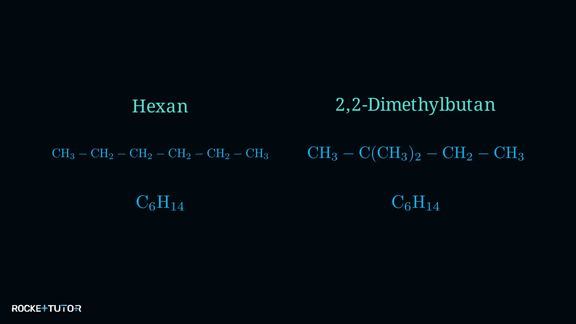 Strukturisomere von Hexan