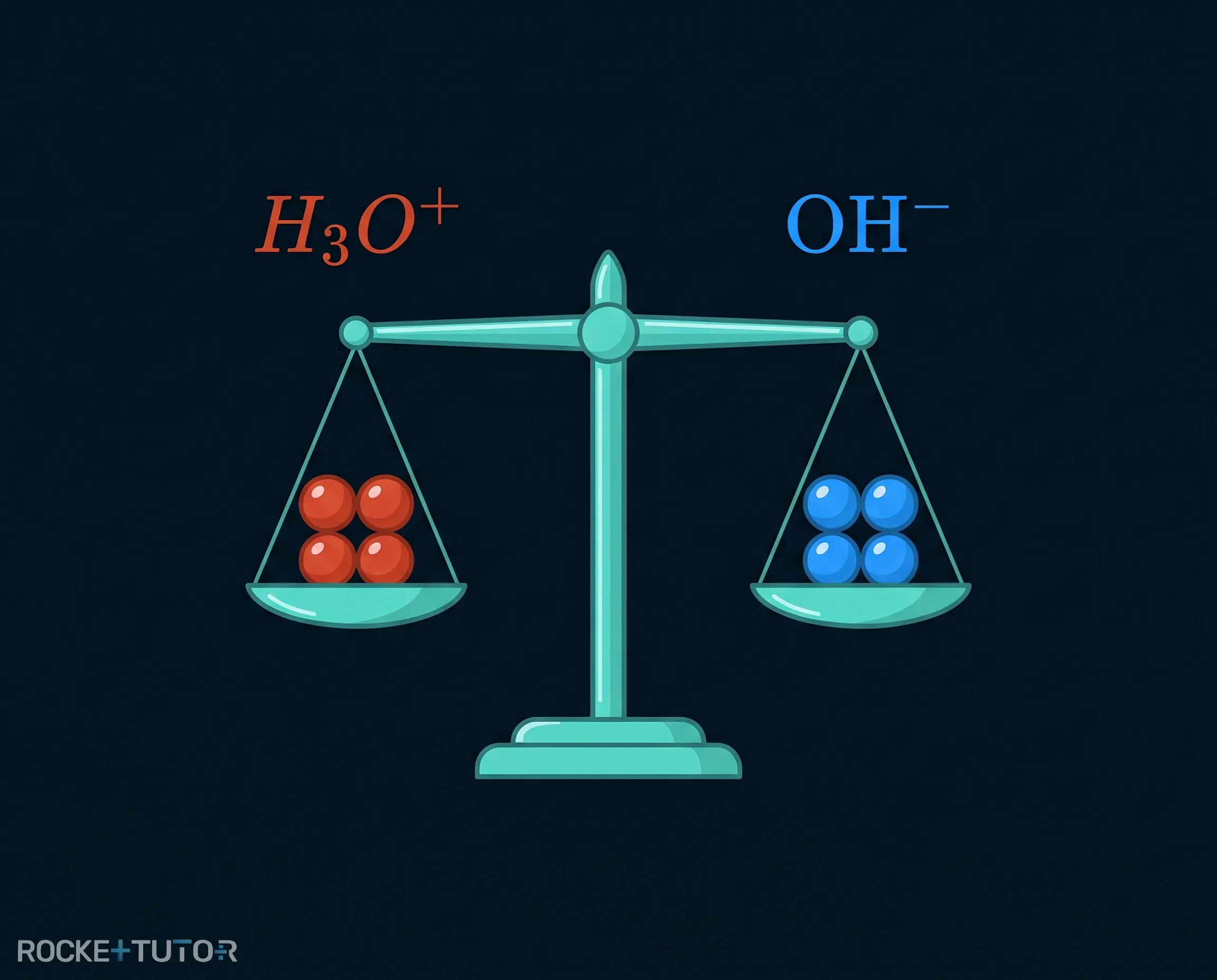 Gleichgewicht von Oxoniumionen und Hydroxidionen