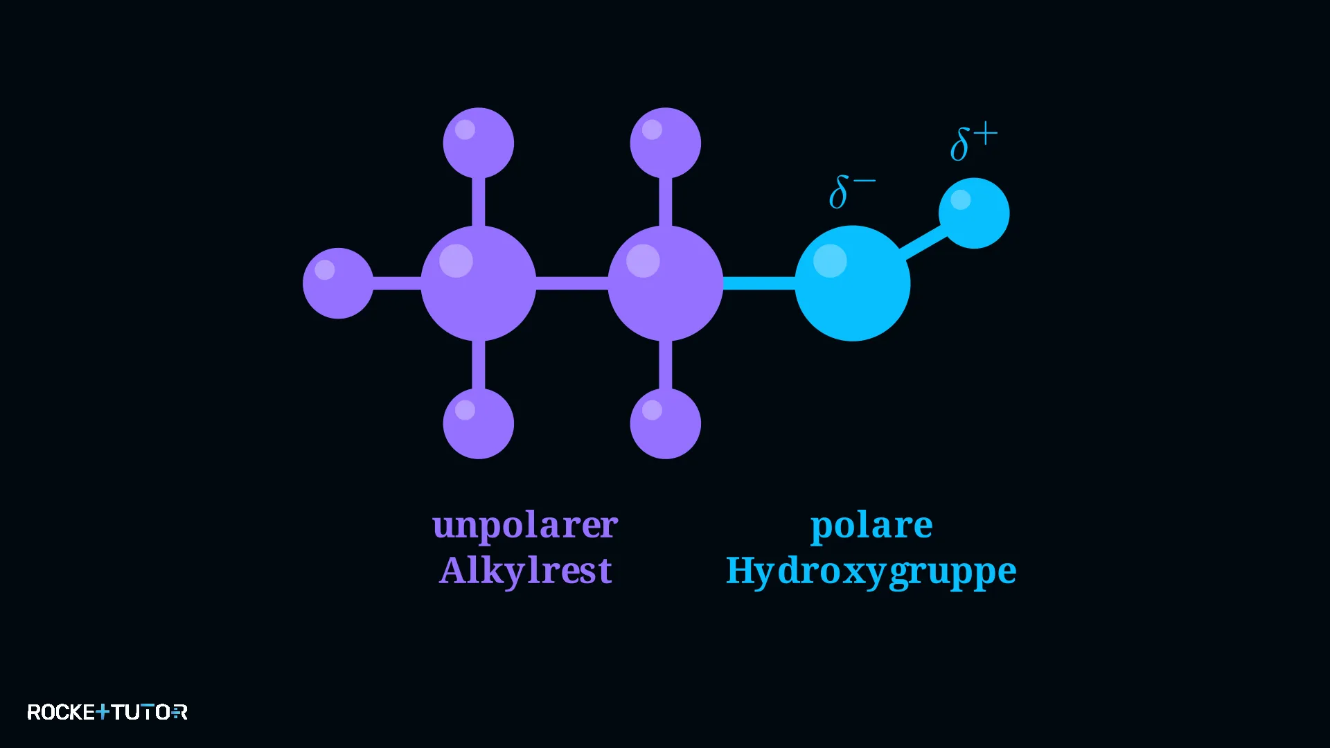 Zweigeteilter Bau des Ethanolmoleküls