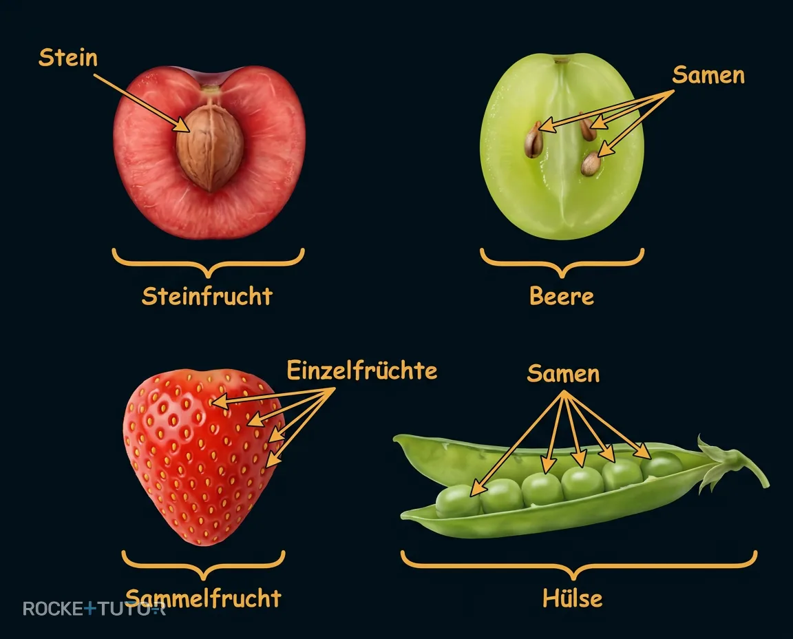 Verschiedene biologische Fruchtarten