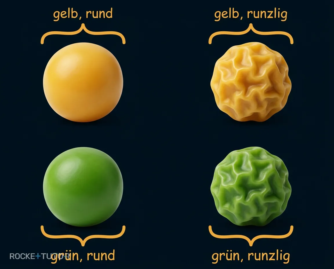 Kreuzung gelbe und grüne Erbsen