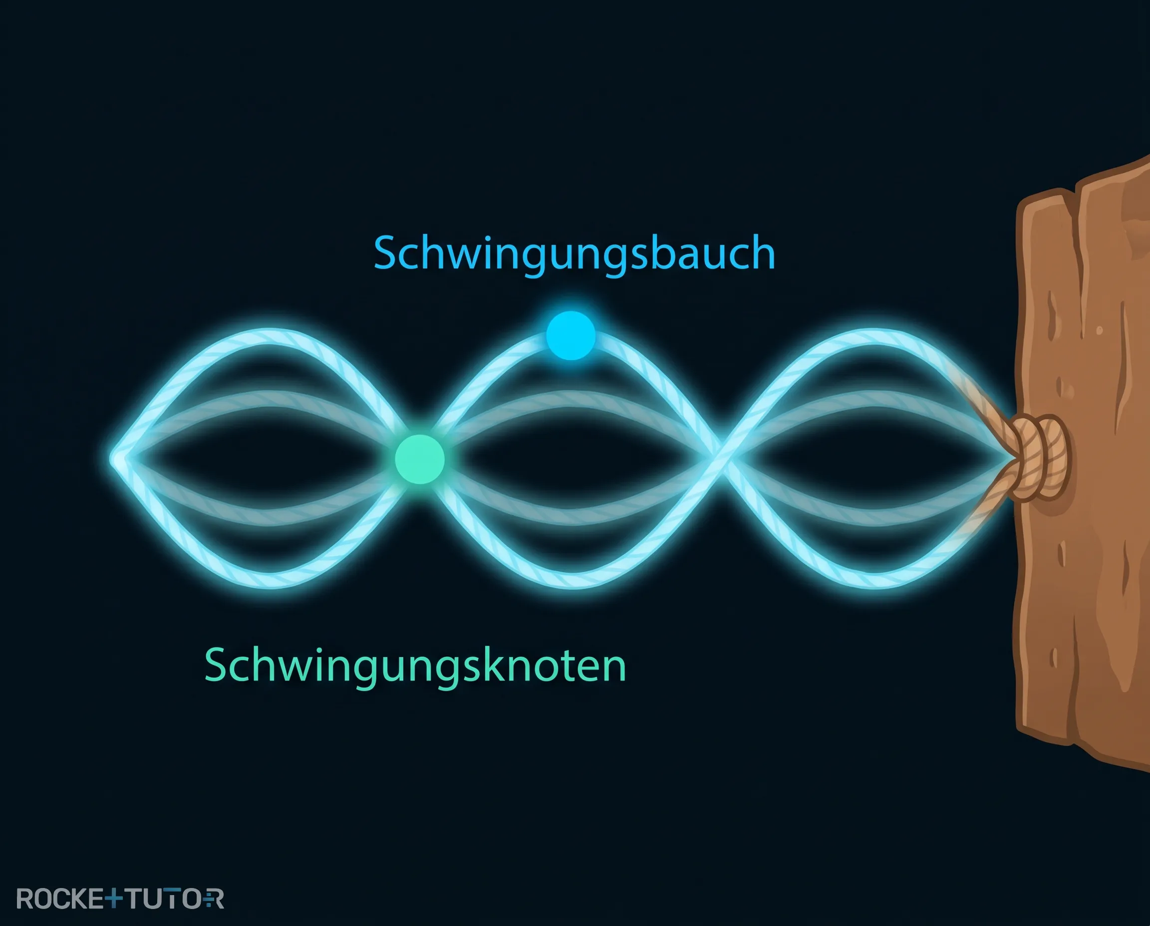 Stehende Welle mit Knoten und Bäuchen
