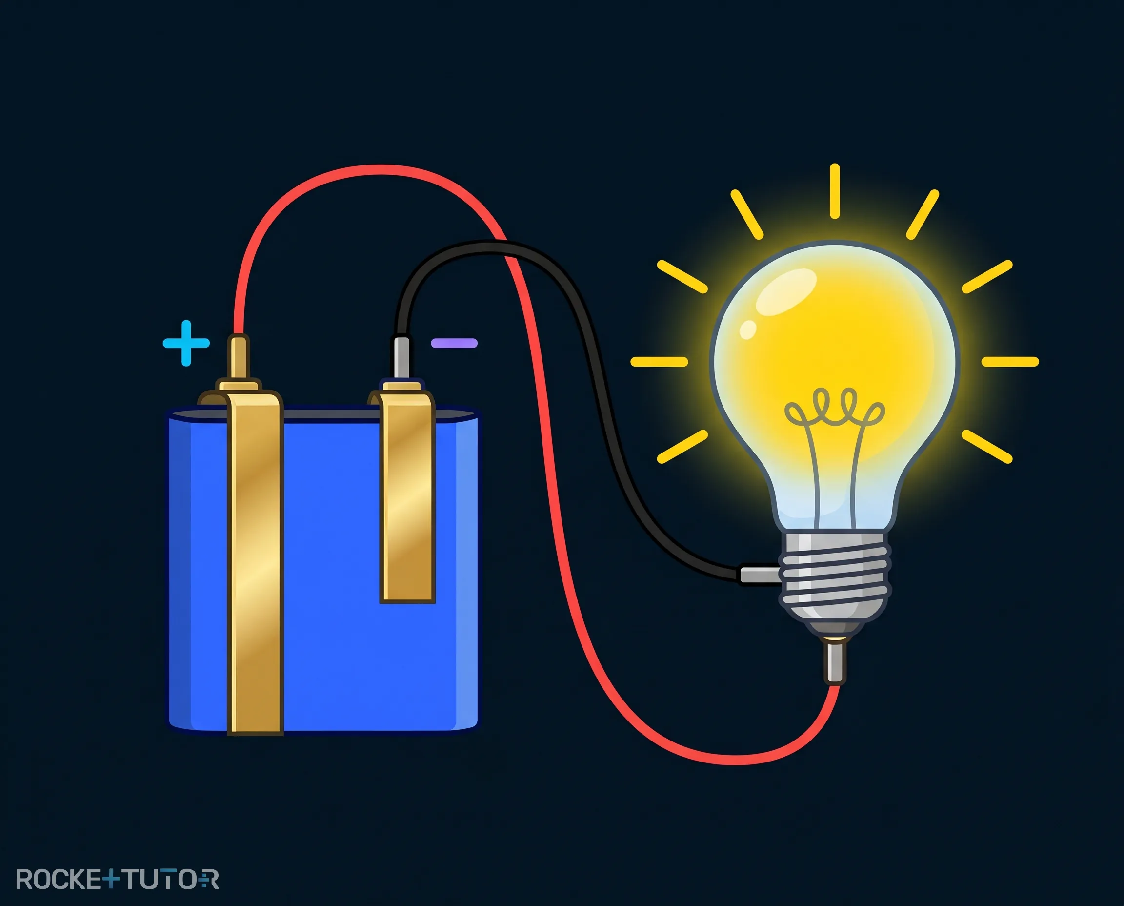 Batterie und Glühlampe Anschlüsse