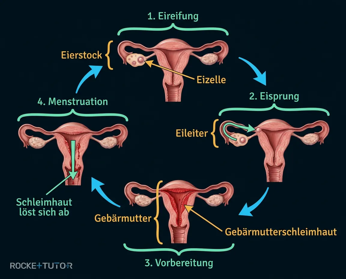 Phasen des Menstruationszyklus