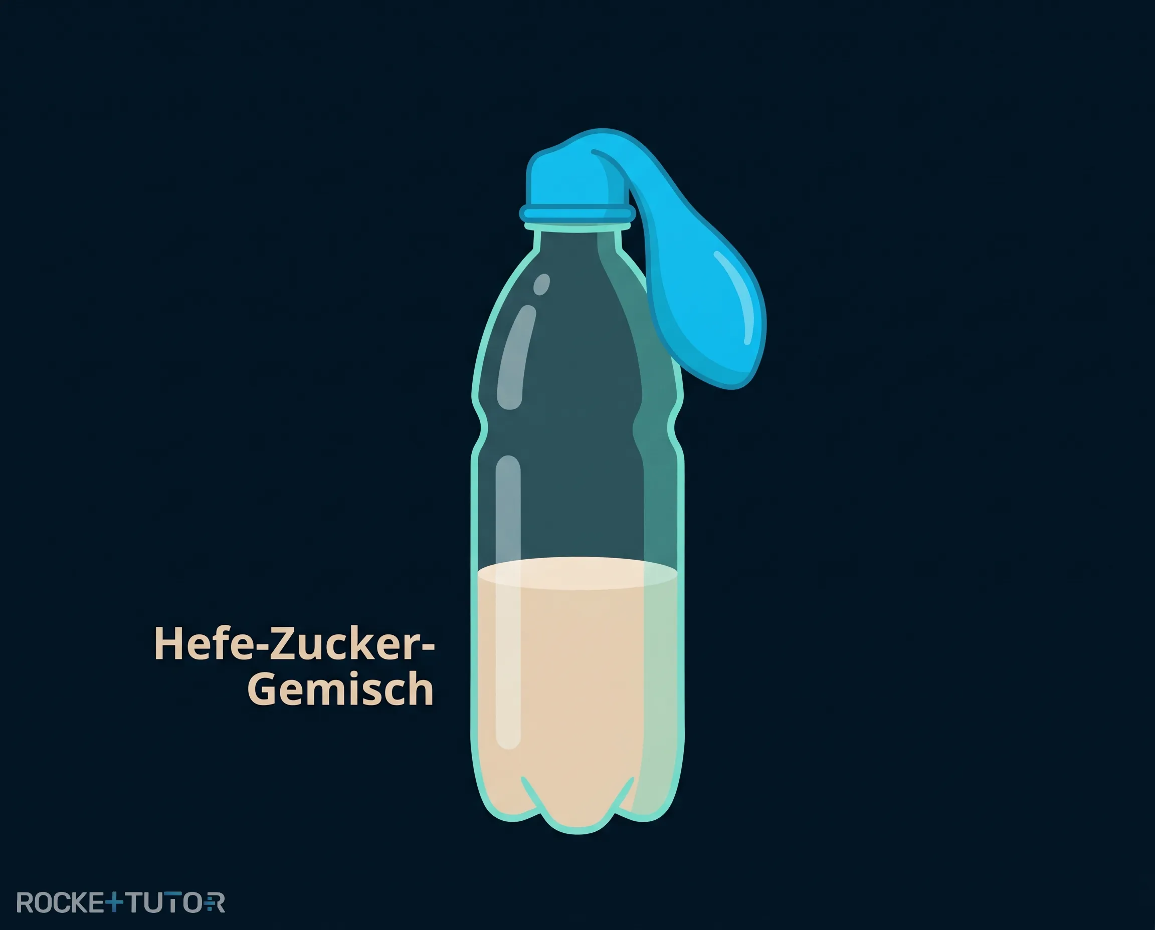 Flasche mit Hefe und Ballon