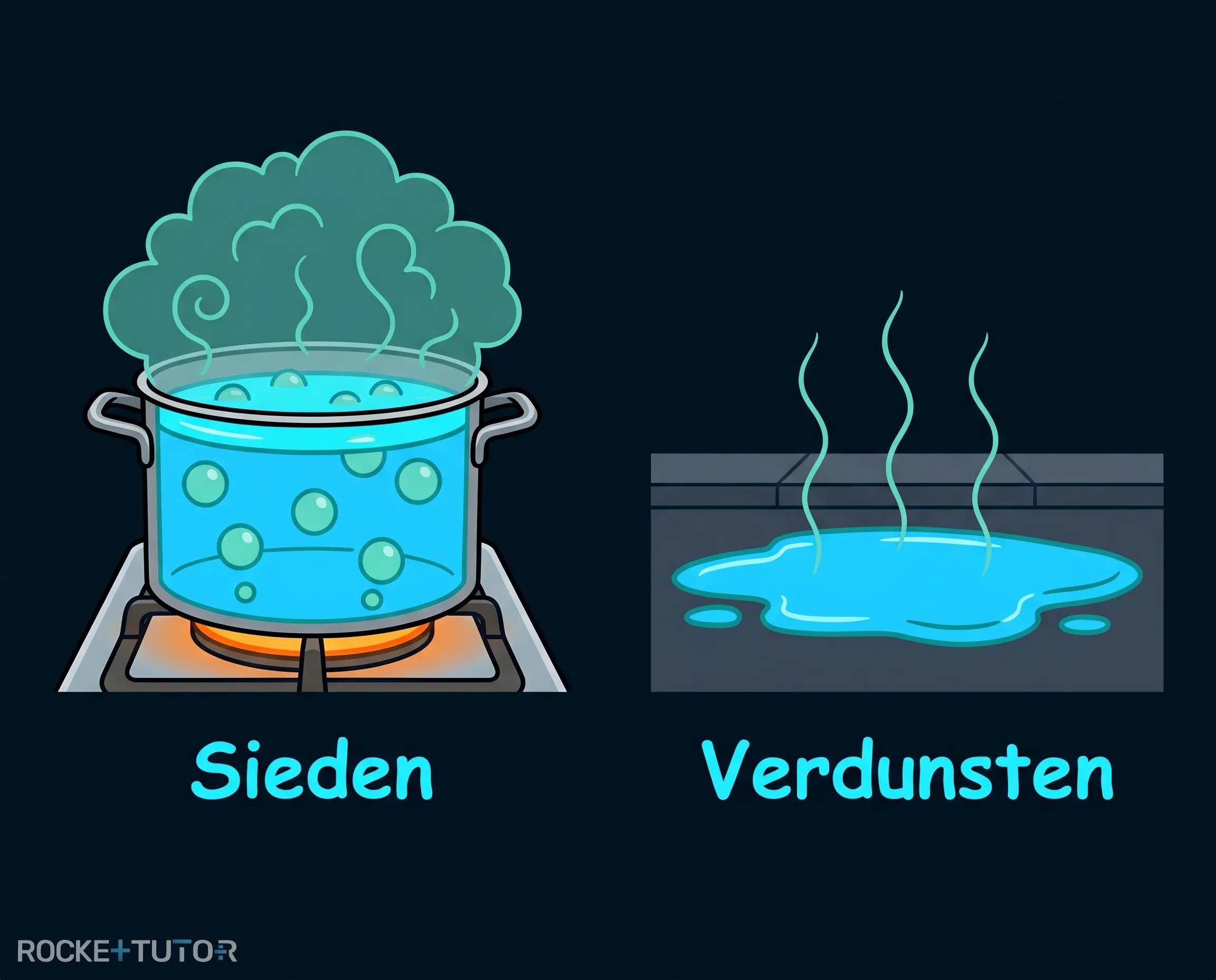 Pfütze verdunstet in der Sonne