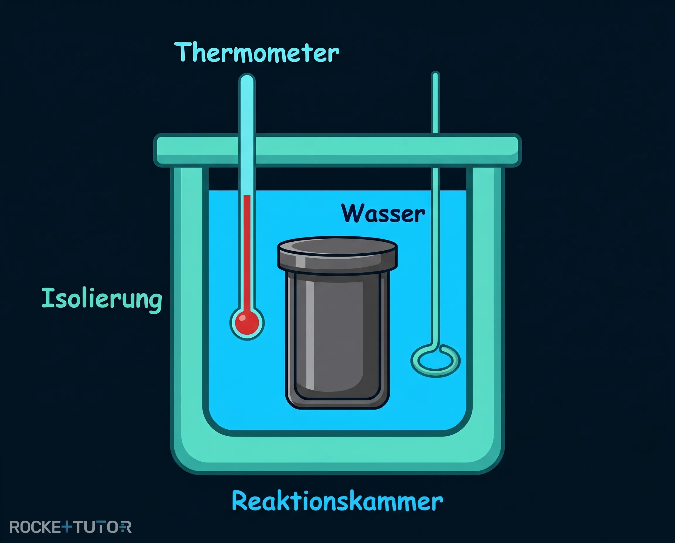 Kalorimeter mit Thermometer und Rührer