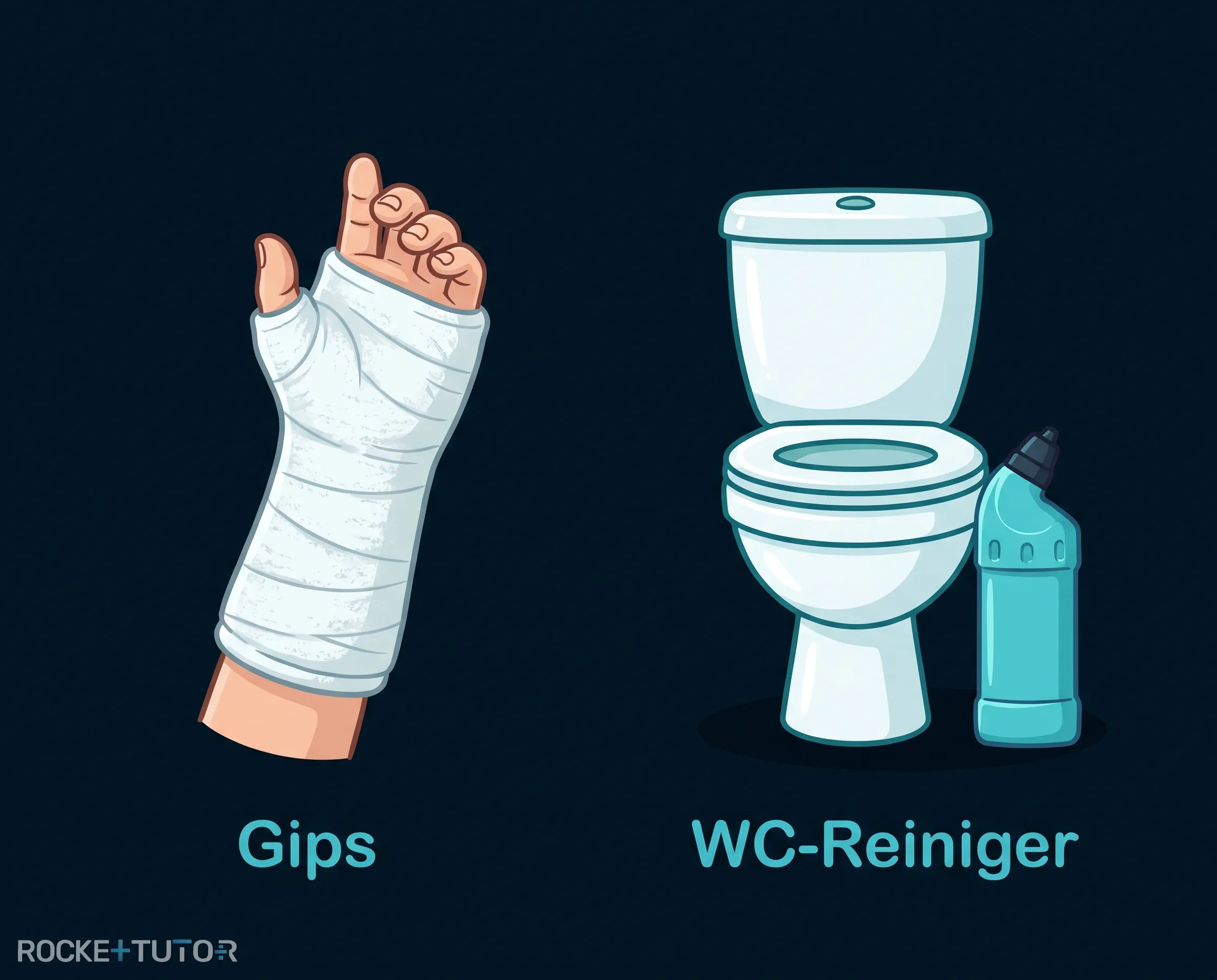 Gipsverband und WC-Reiniger