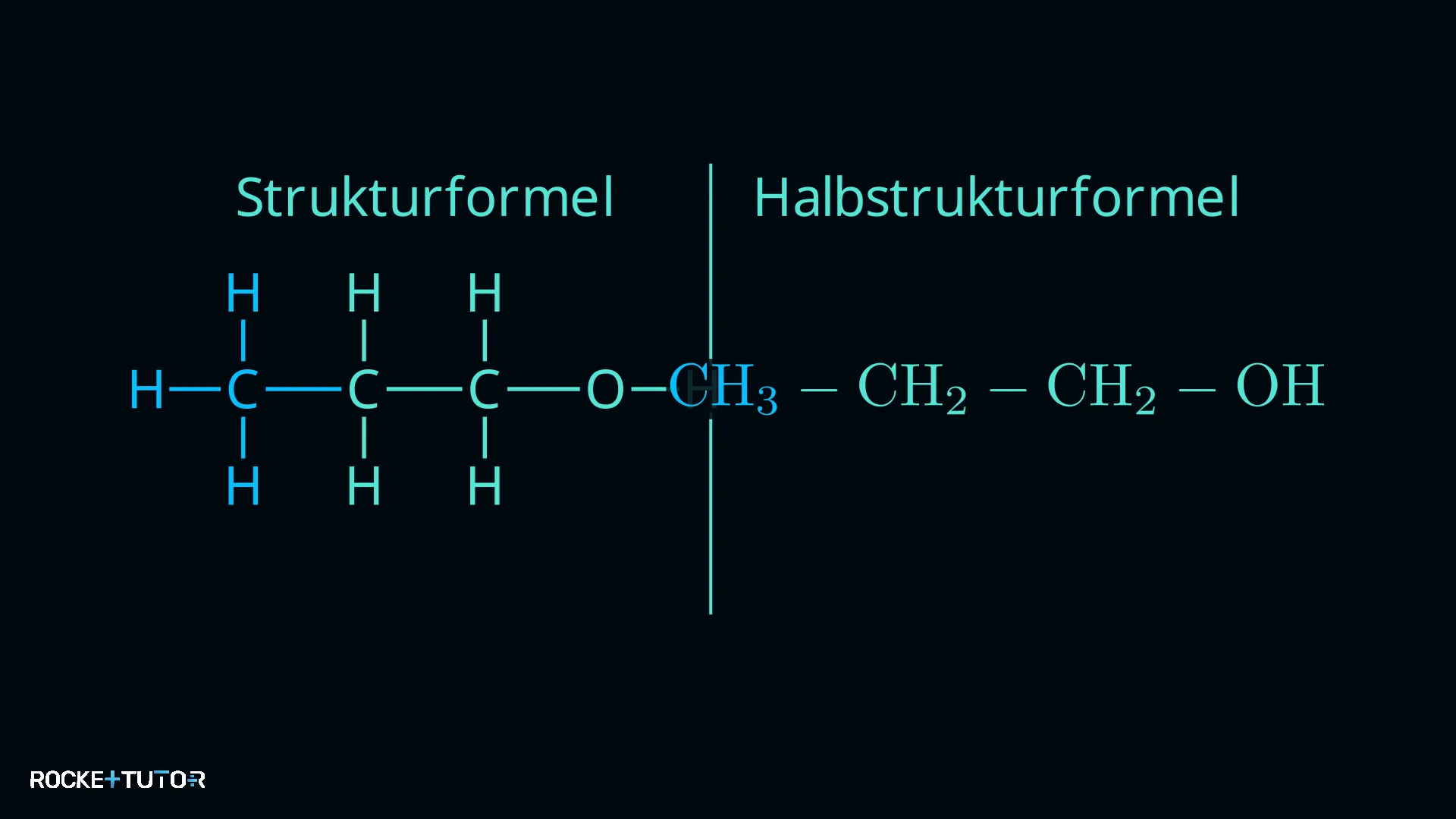 Vergleich Strukturformel und Halbstrukturformel