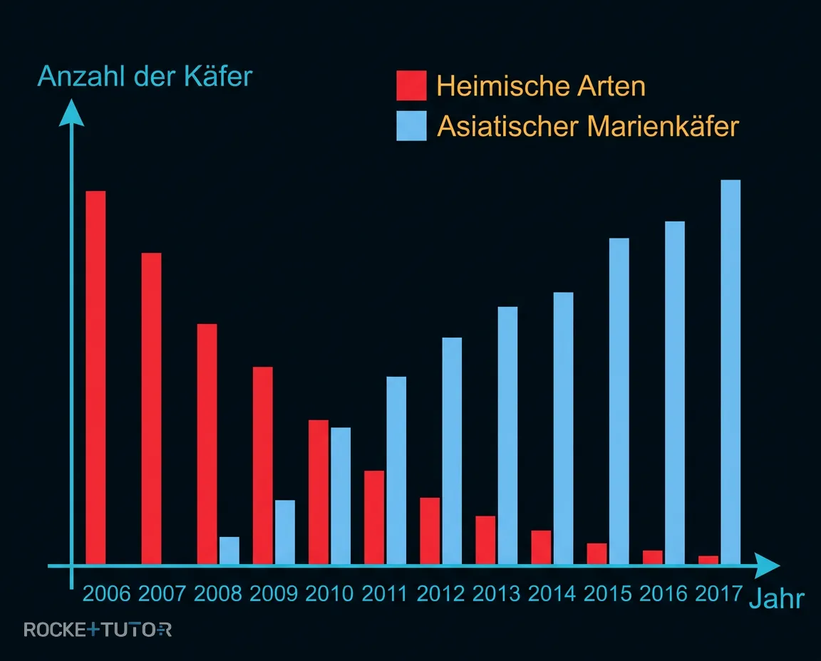Balkendiagramm Marienkäfer Populationen 2006 bis 2017