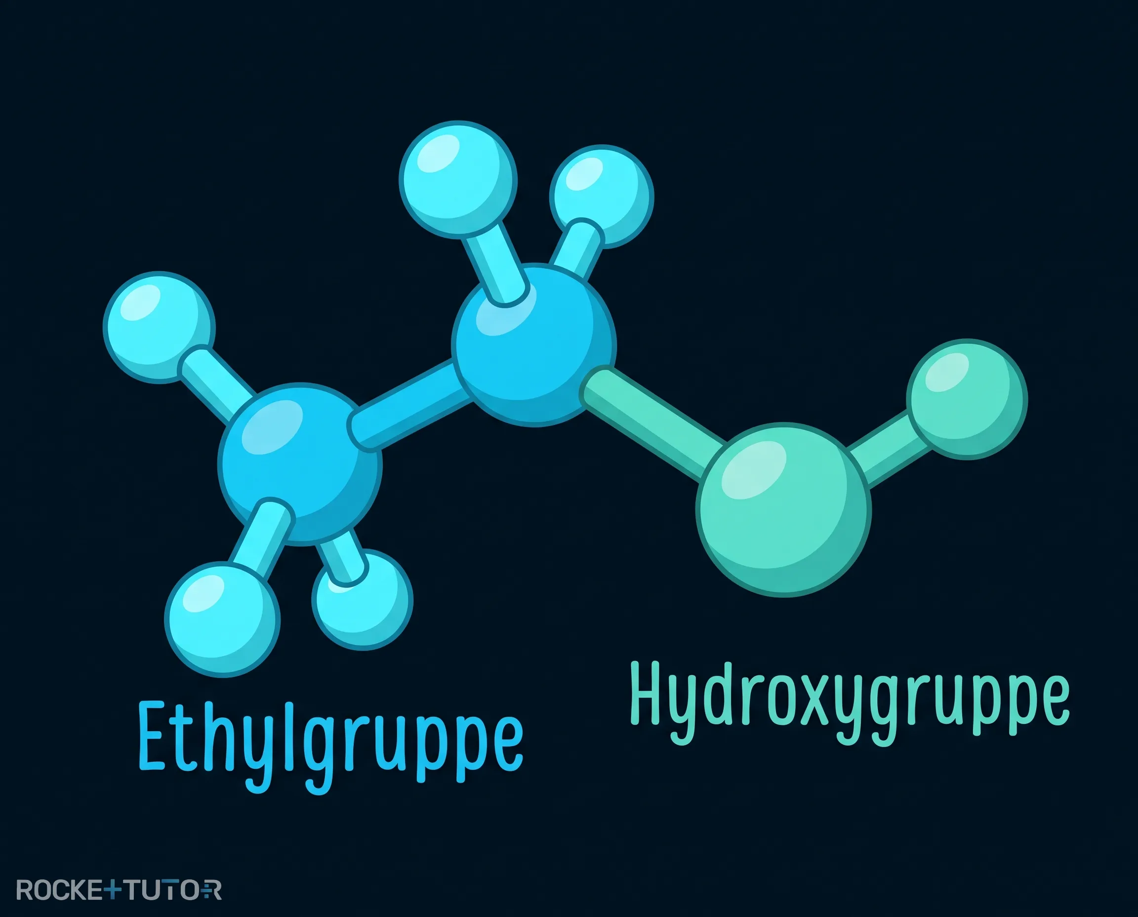 Strukturformel von Ethanol mit Hydroxygruppe