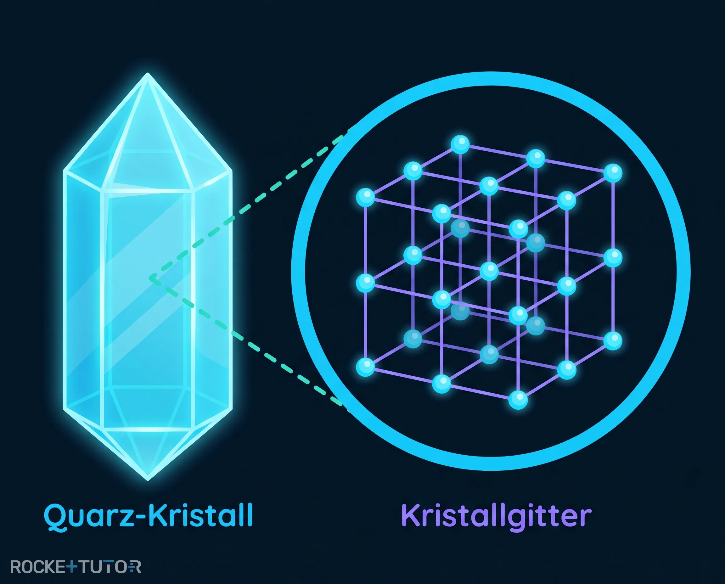 Darstellung eines regelmäßigen Kristallgitters