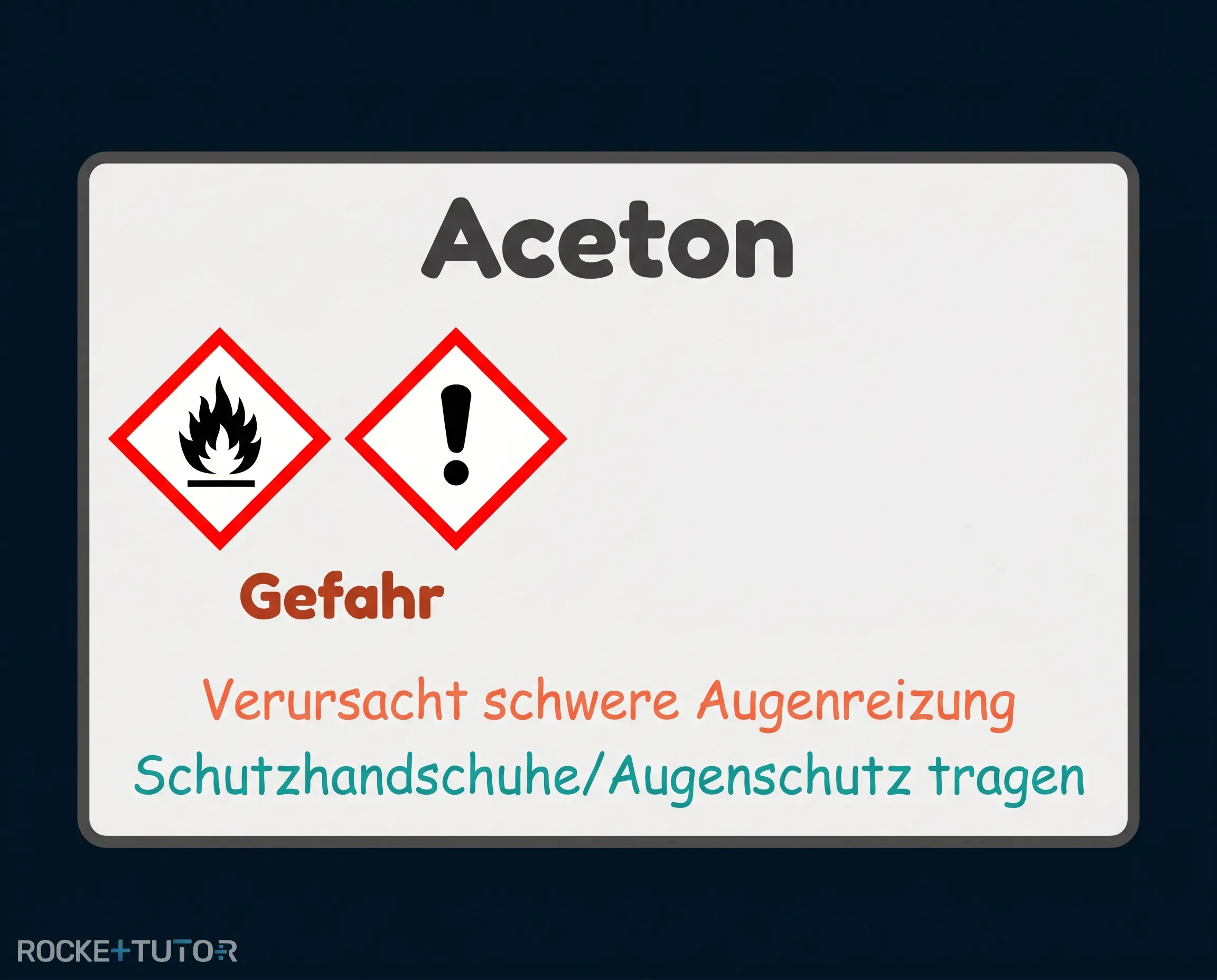 Aceton Flasche mit Etikett