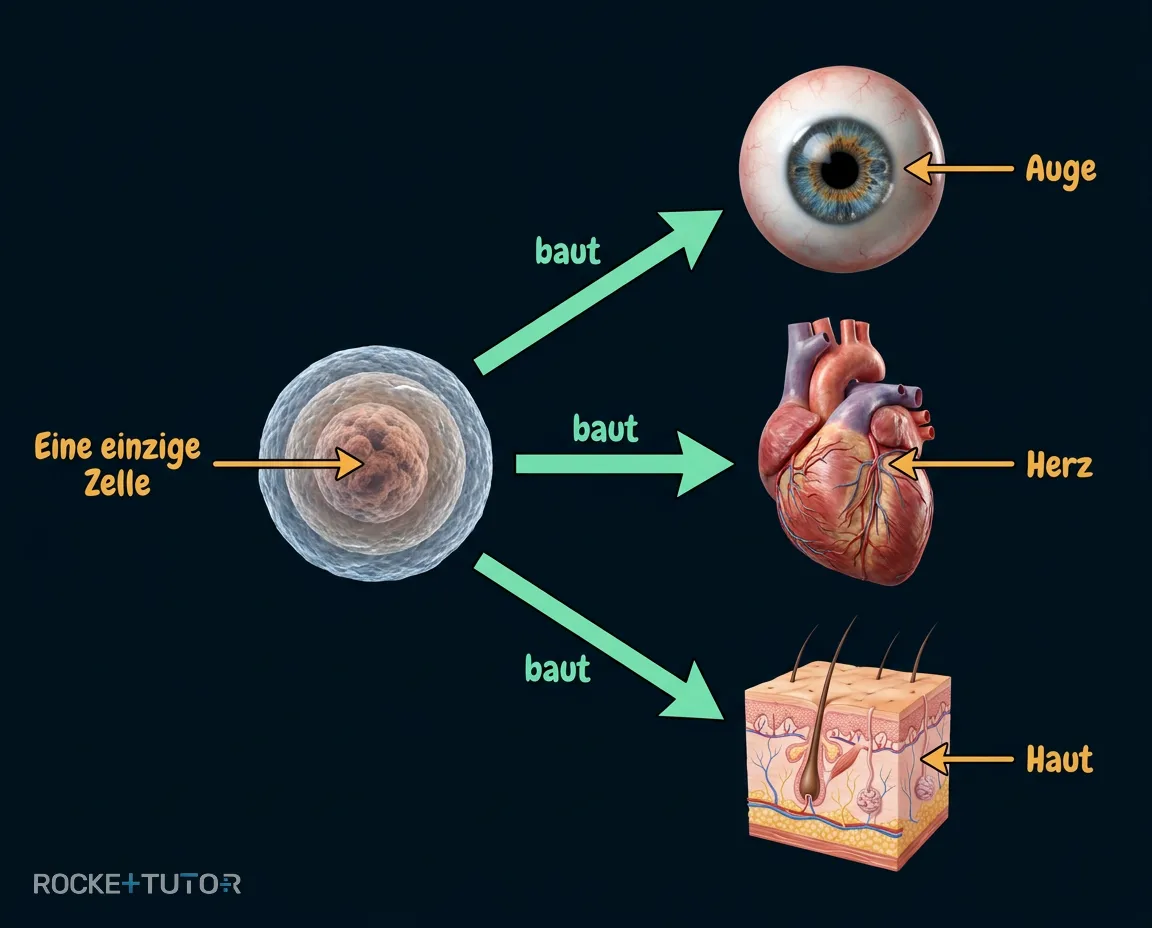 Zellteilung und Entwicklung eines Embryos