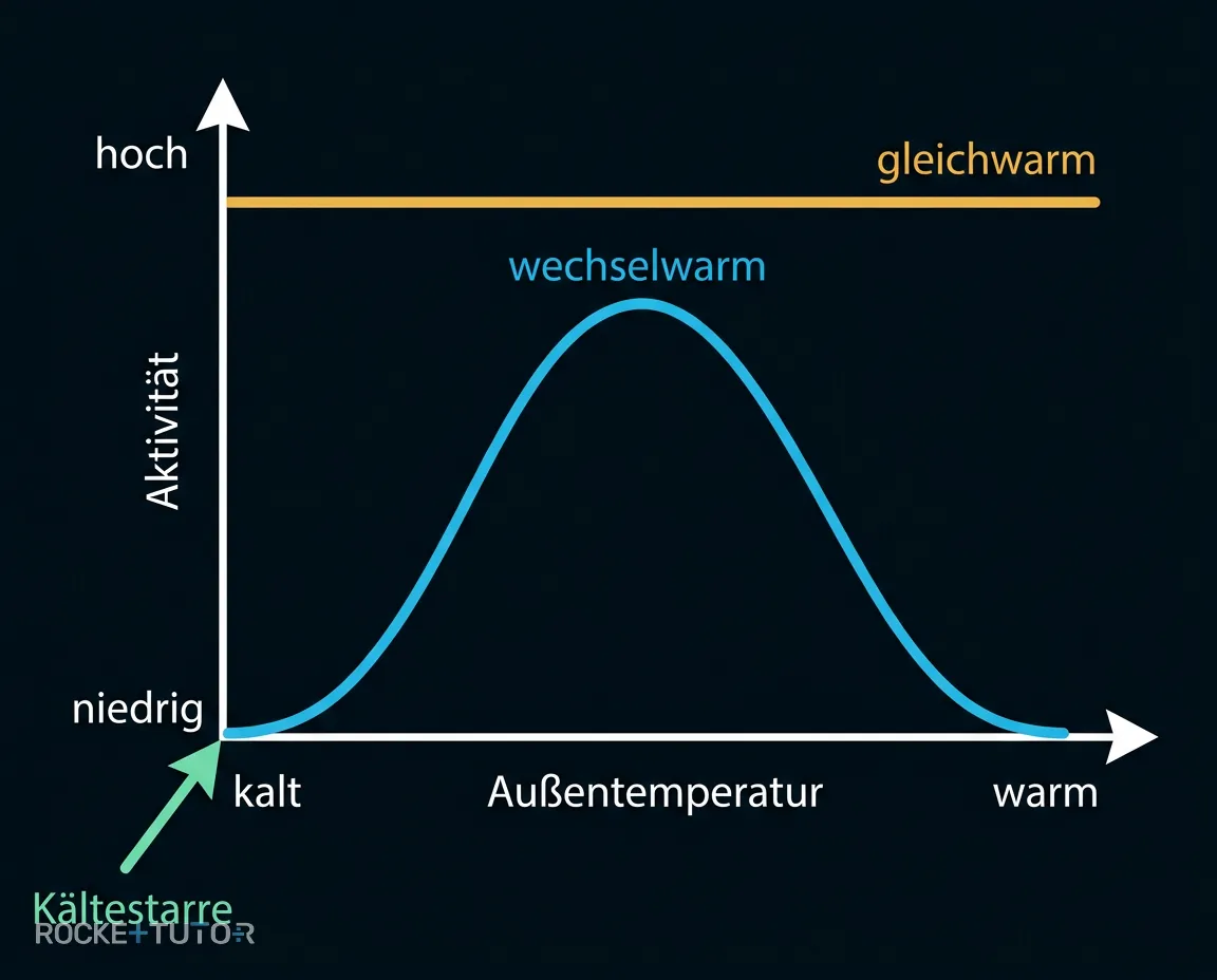 Diagramm Aktivität wechselwarm und gleichwarm