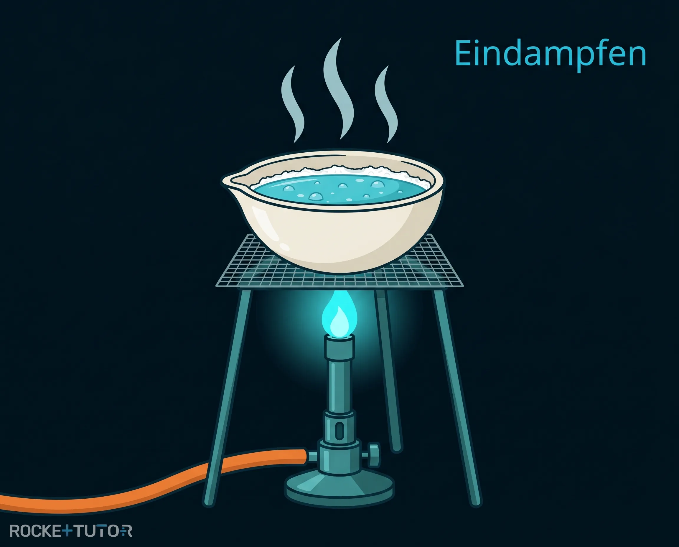 Experimenteller Aufbau zum Eindampfen