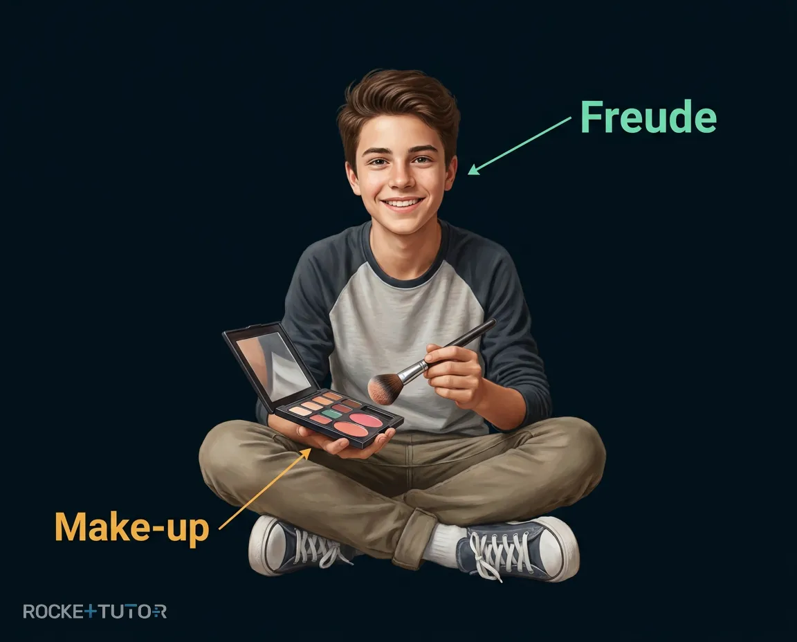 Junge mit Make-up und Kostümen