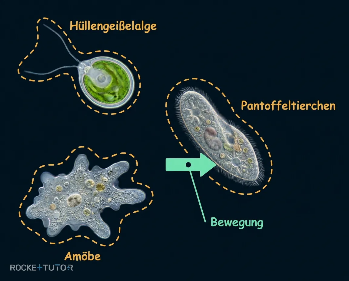 Illustration eines Wassertropfens mit Mikroorganismen