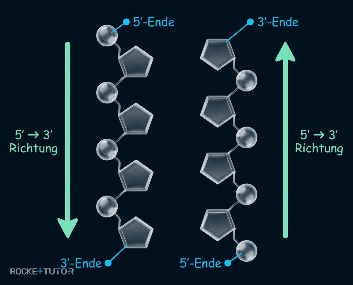 Antiparallele DNA Stränge 5' 3'