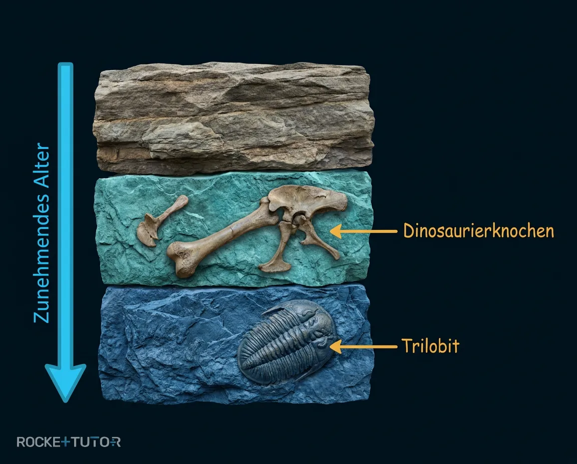 Gesteinsschichten mit Fossilien