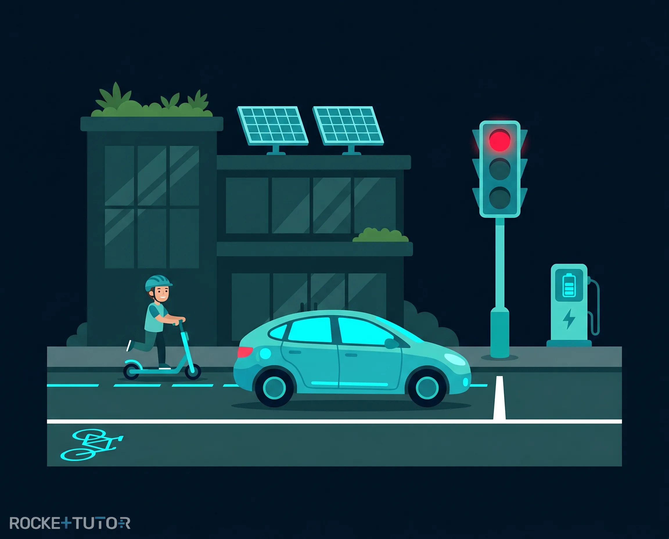 Person auf E-Scooter