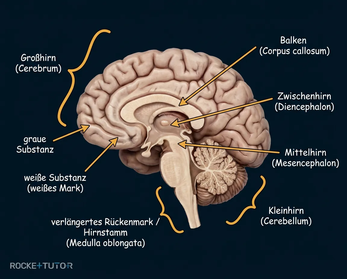 Anatomie von Großhirn und Kleinhirn