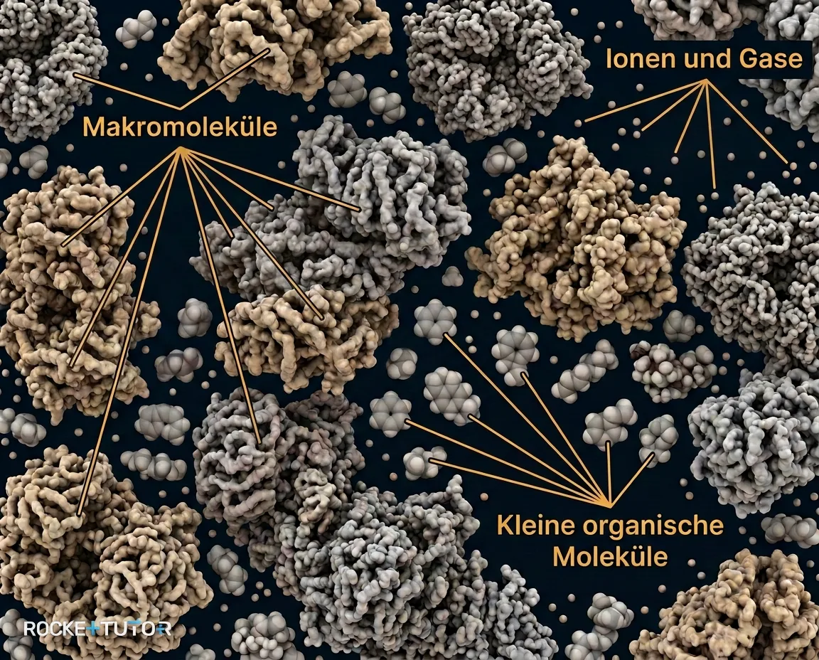 Zelluläres Gedränge im Cytoplasma