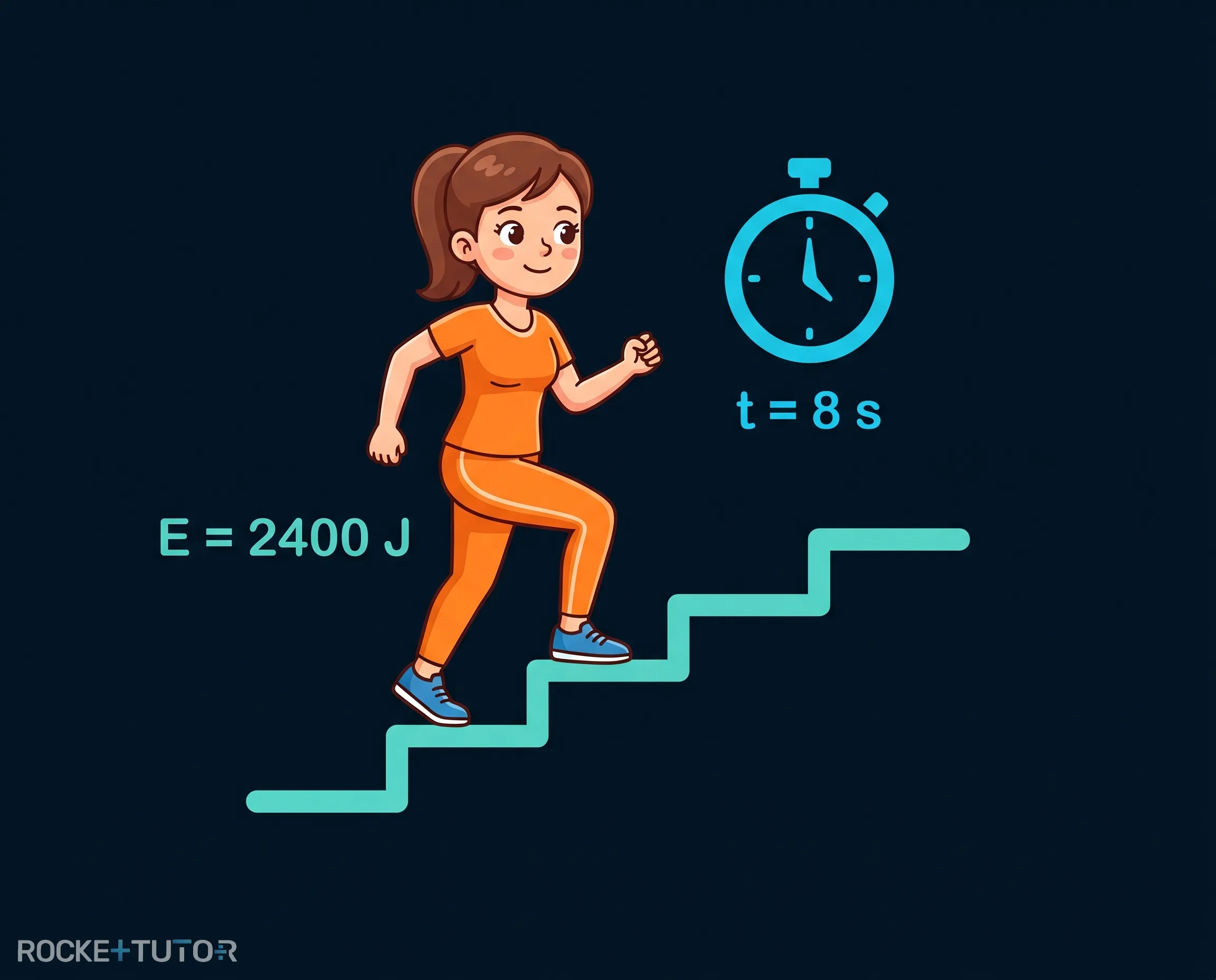 Schülerin rennt eine Treppe hinauf