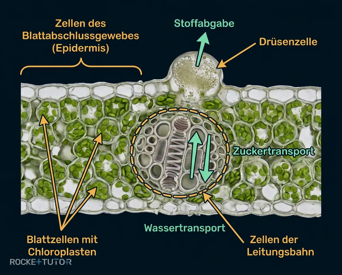 Pflanzengewebe im Blatt