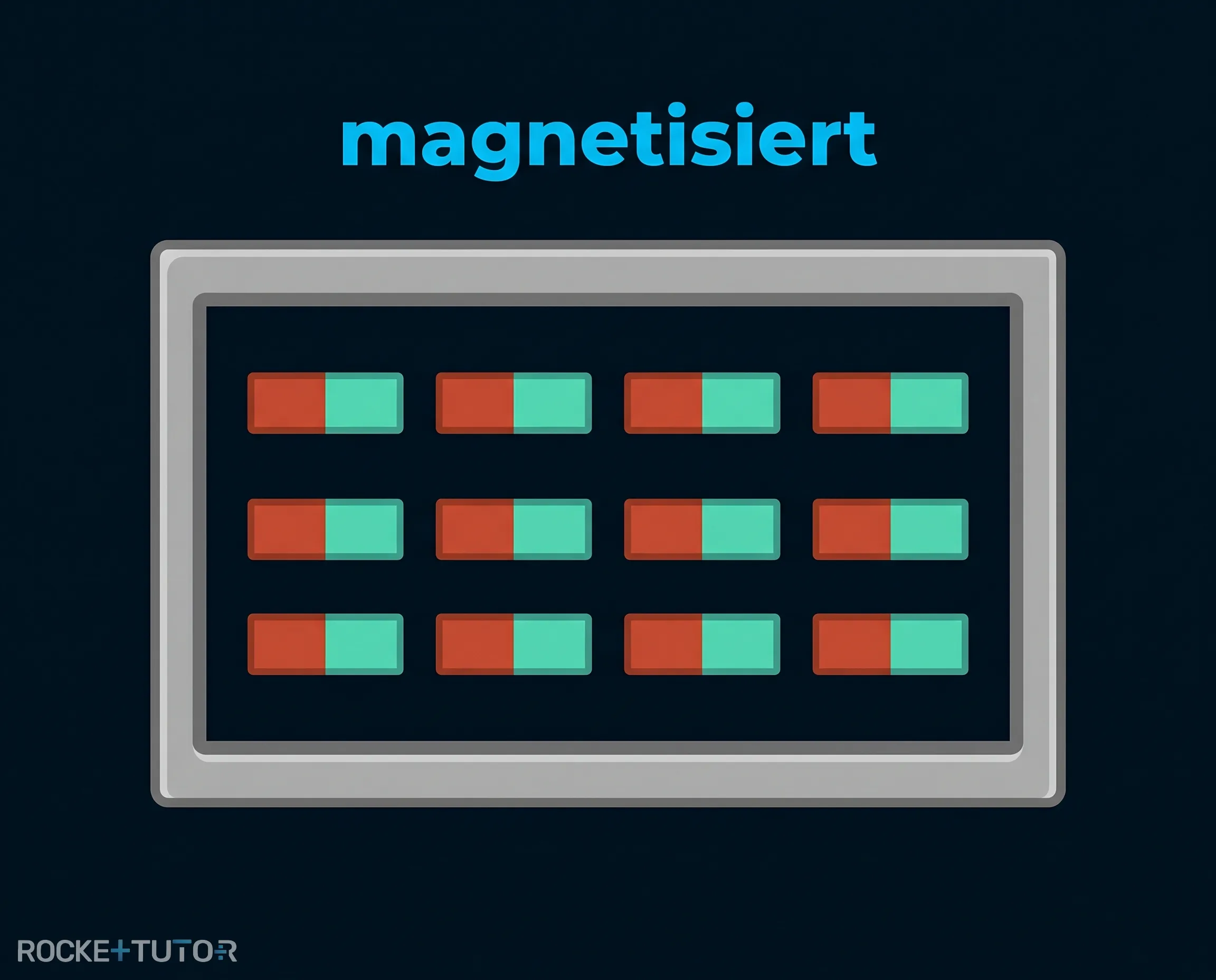 Geordnete Elementarmagnete im magnetisierten Eisen