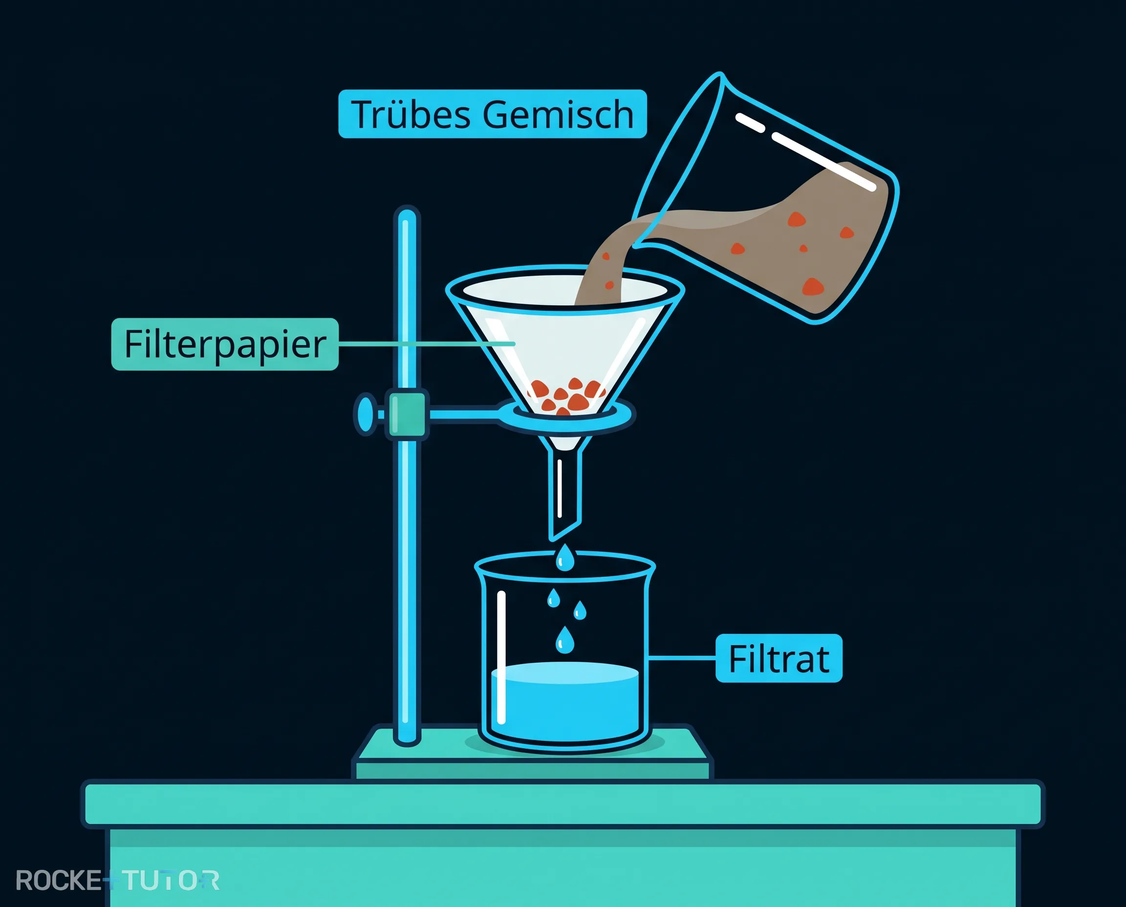 Sand und Salzwasser filtern