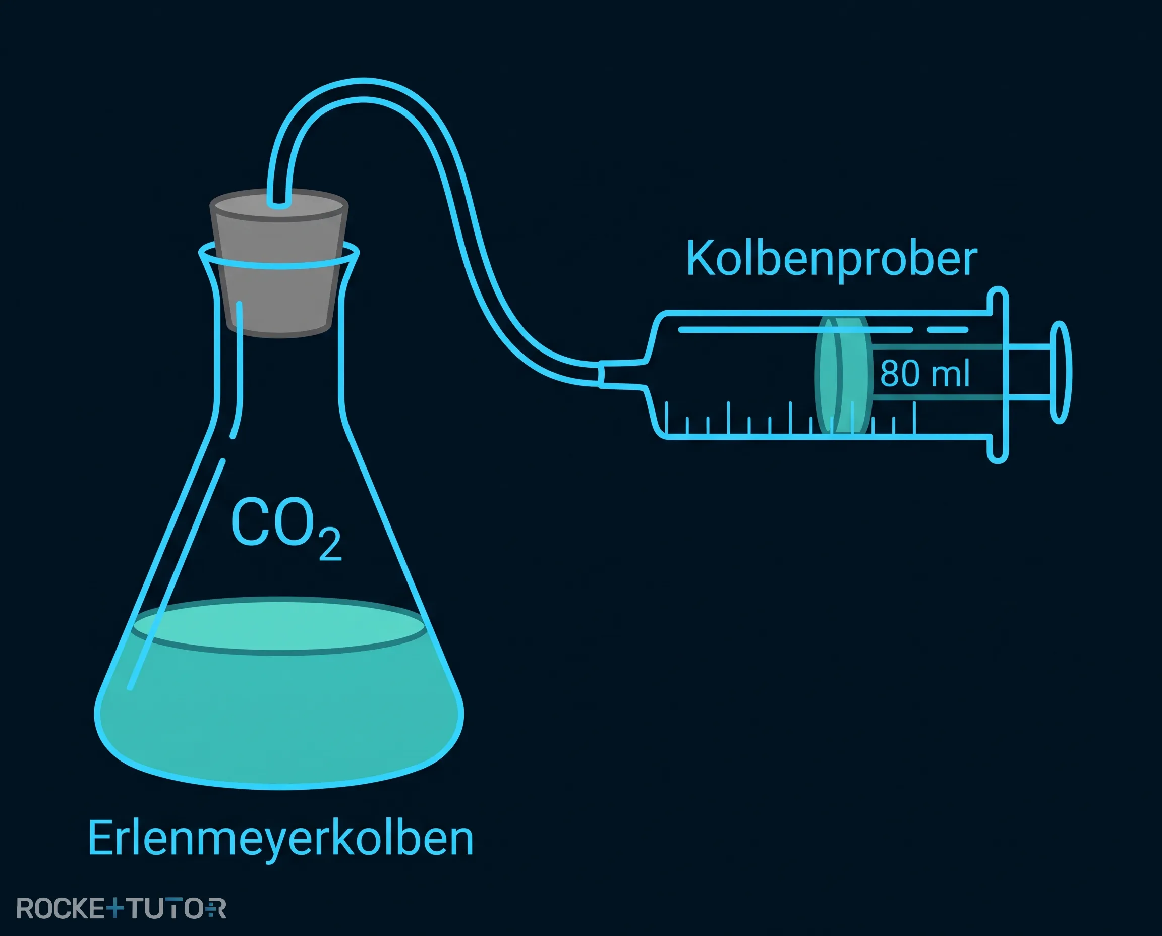 Erlenmeyerkolben mit Kolbenprober