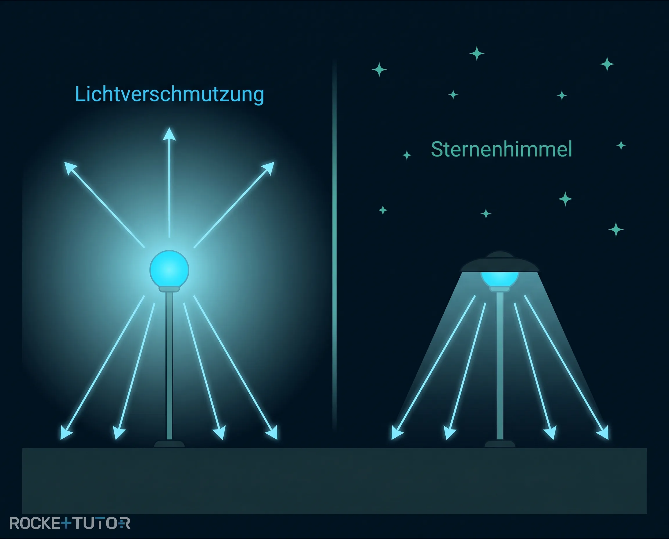 Lichtverschmutzung über einer Stadt