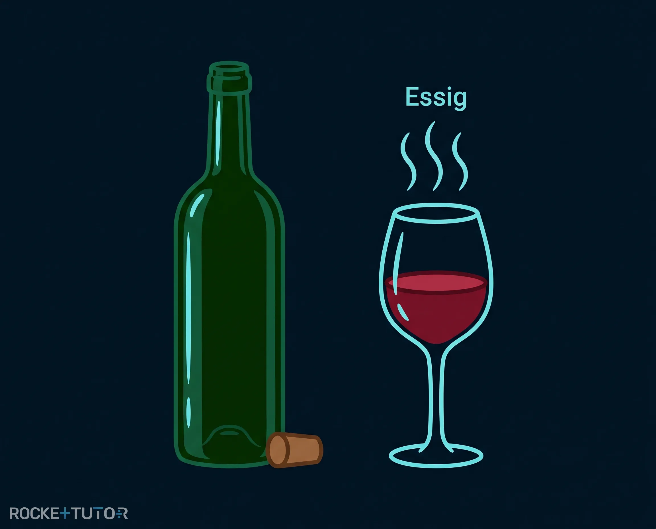 Weinflasche und Essig