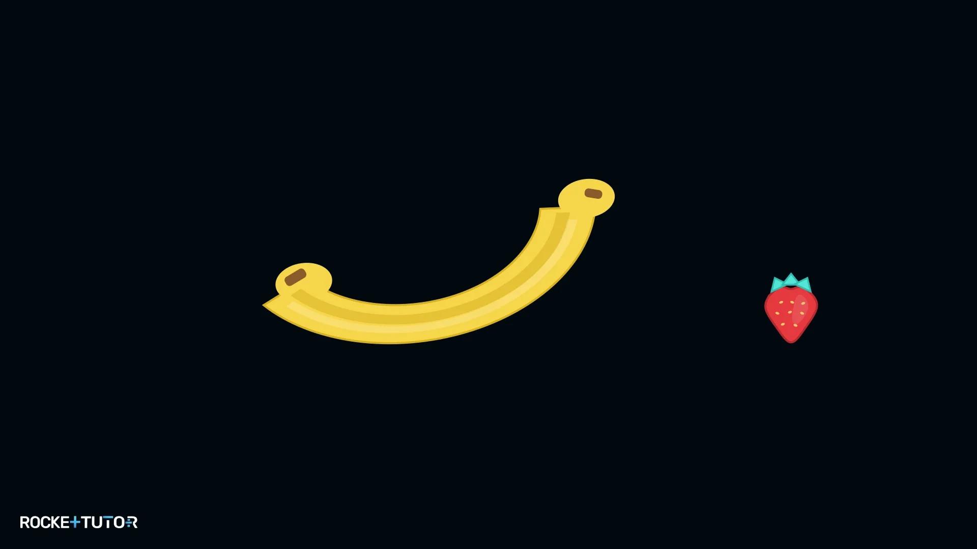 Banane und Erdbeere im Maßstabsvergleich