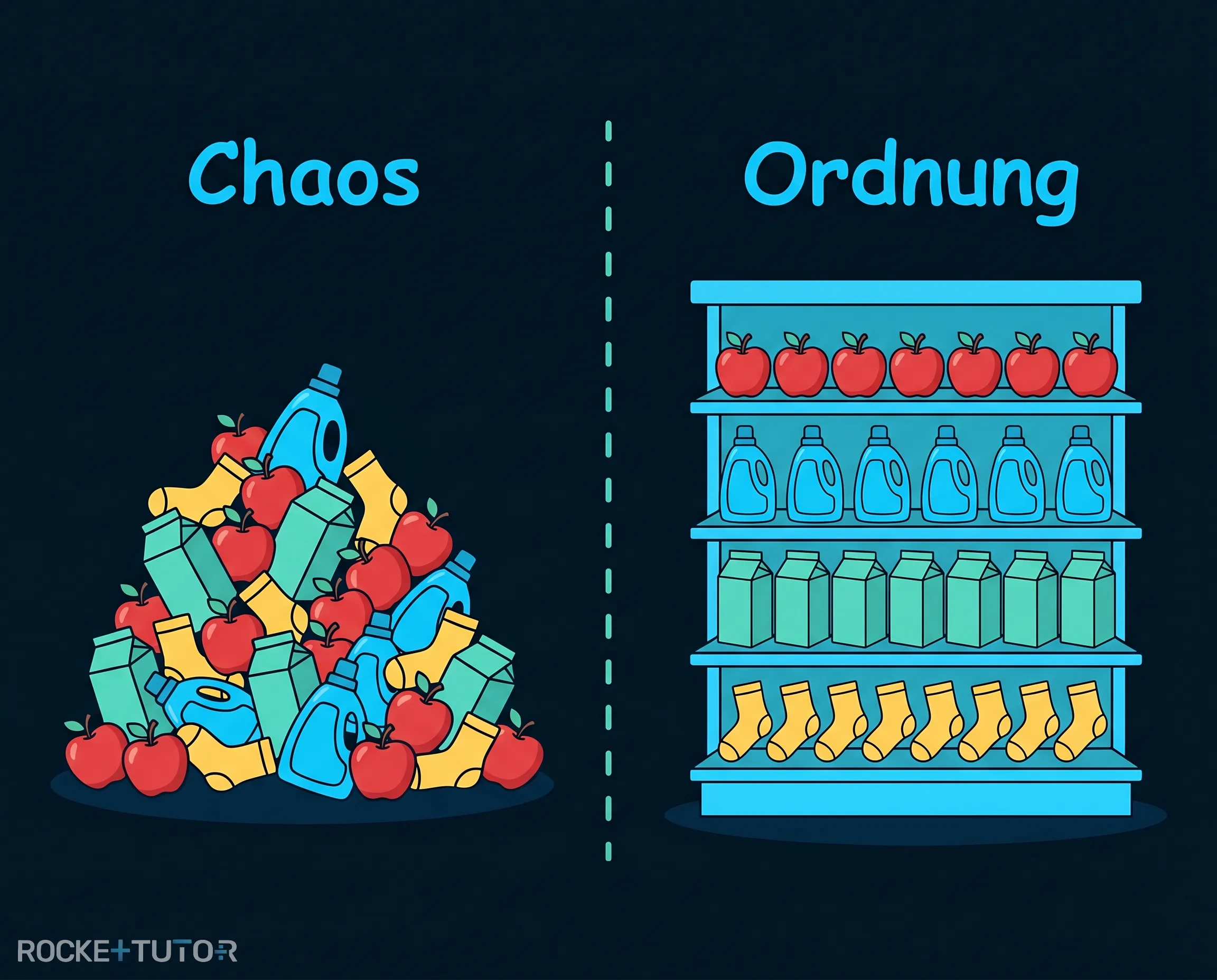 Chaotischer Supermarkt ohne Regale
