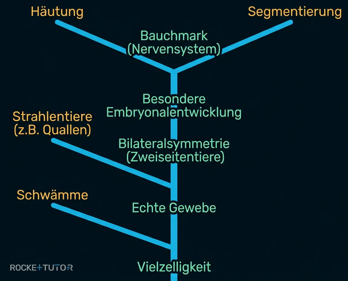 Stammbaum Spezialisierungen der Wirbellosen