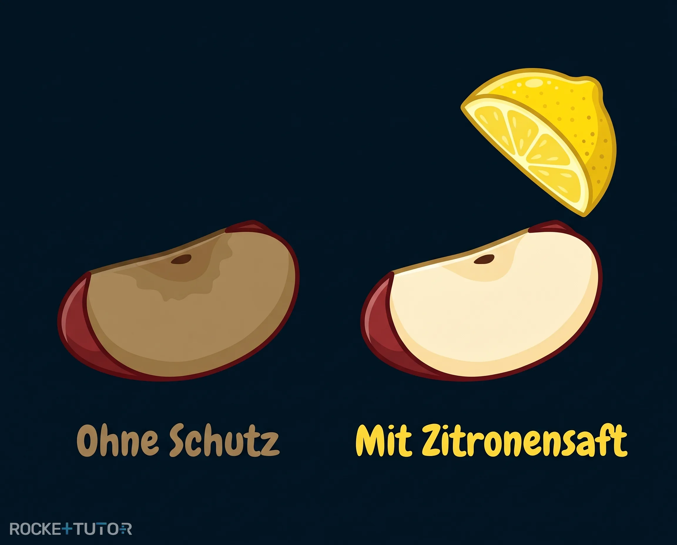 Apfel und Zitronensaft