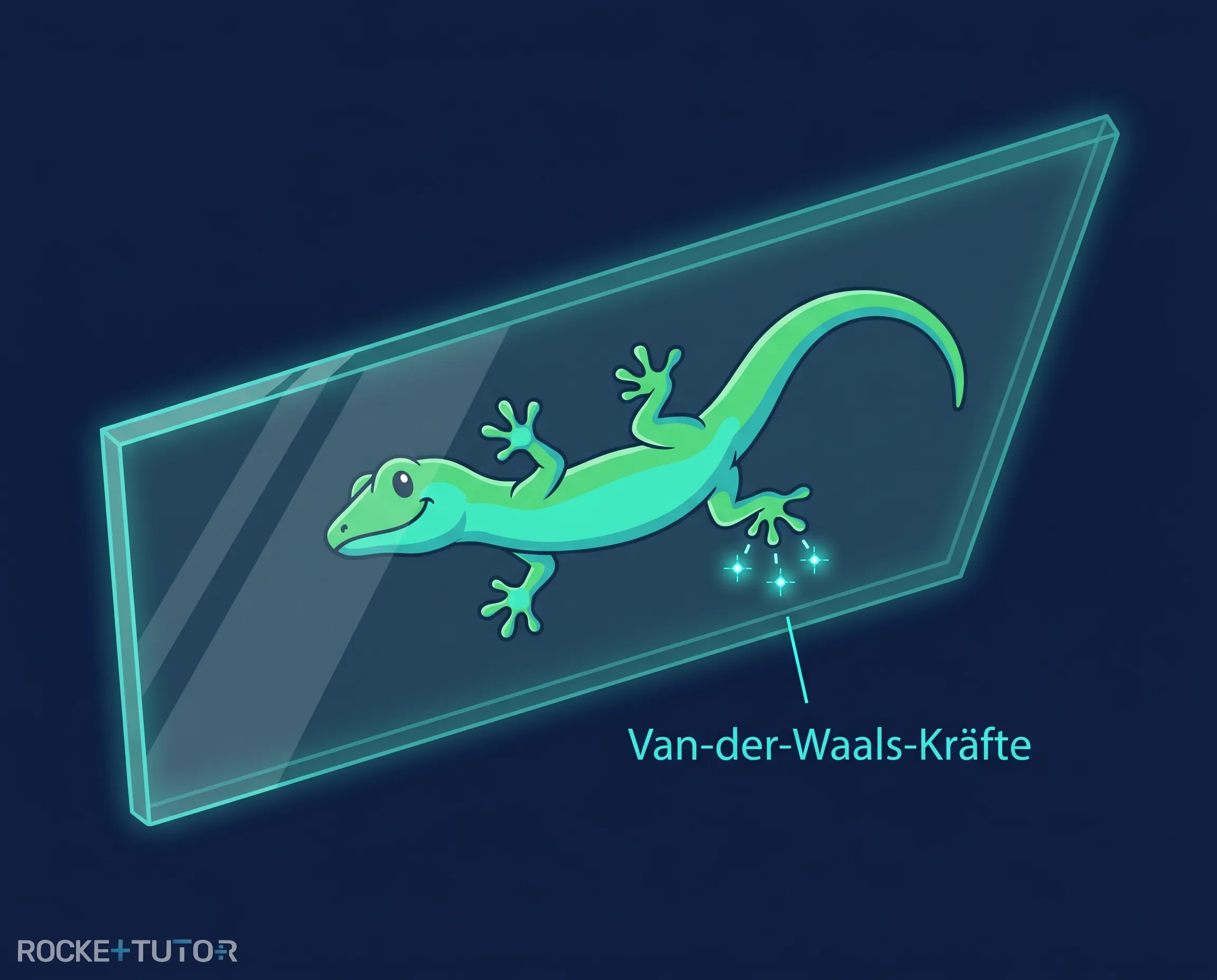 Gecko an einer Glasscheibe