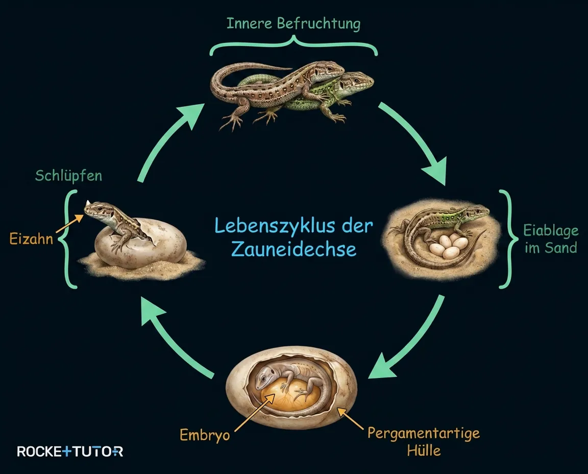 Reptilieneier im warmen Sand vergraben