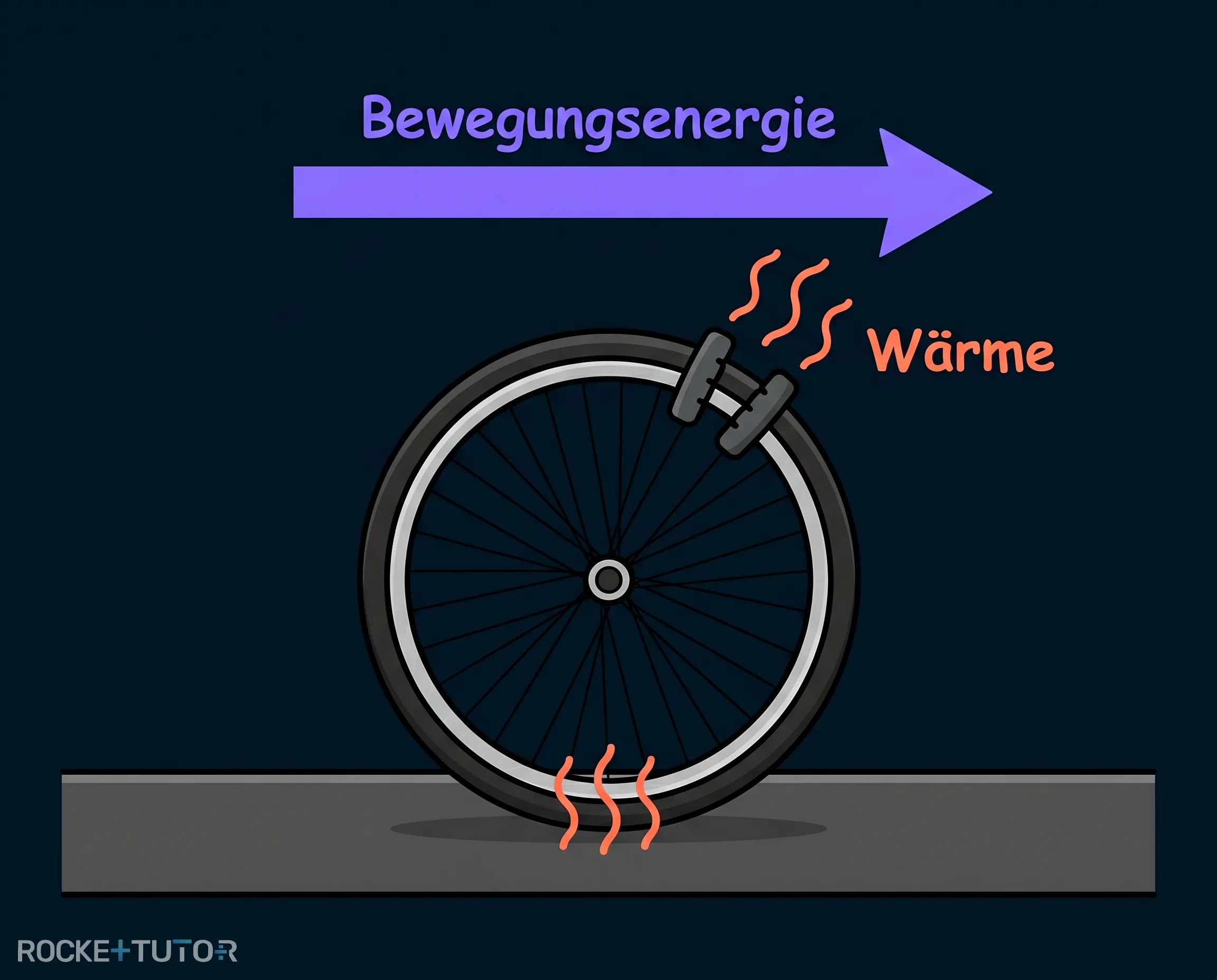 Fahrradbremse erzeugt thermische Energie